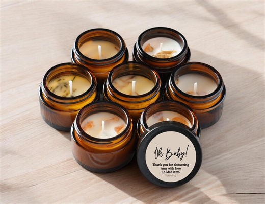 Baby Shower Candle Favors | Spring Baby Shower Candles, Personalized Guest Gifts, Neutral Baby Shower, Bulk 10–50 - Etsy
