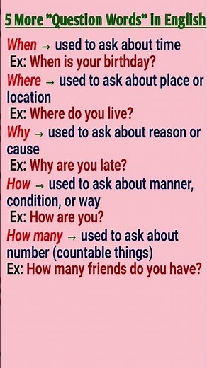 5 more important QUESTIONING WORDS (2025). #shorts #trendingshorts