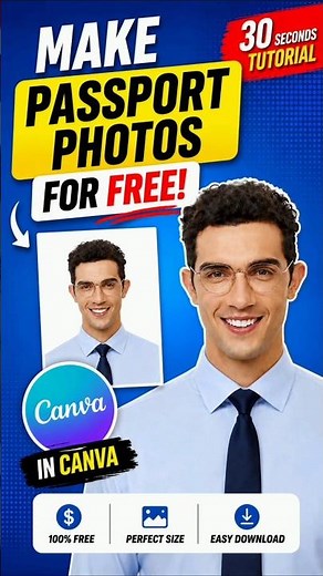 Make Passport photos for FREE using Canva #youtubeshorts #canvatutorial