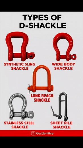 The HSE Guide on Instagram: "🔩 Know Your Shackles! D-Shackles come in various types, each designed for specific lifting and rigging applications. Always choose the right one for safety and efficiency on site! 💪 Follow 👉 @Guide4Hse for more safety tips and industrial knowledge. Hashtags: #SafetyFirst #RiggingSafety #DShackle #IndustrialSafety #Shackles #LiftingEquipment #WorkplaceSafety #Guide4Hse #ConstructionSafety #HeavyLifting #SafetyAwareness #EngineeringTools #SafetyMatters #OSH"