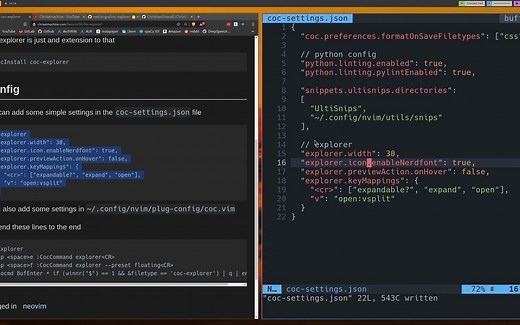 Neovim教程 - 使用coc-explorer浏览文件