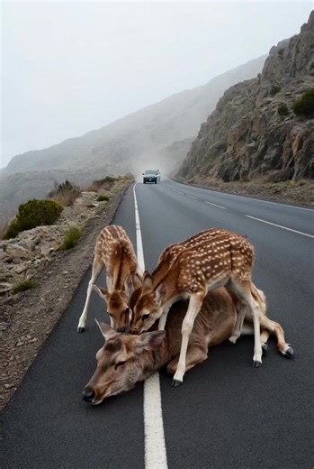 Miracle on the Mountain Pass! 🦌✨Witness the incredible moment a dehydrated mother deer is brought back to life by a kind stranger after her fawns refused to leave her side. This heartwarming rescue reminds us that a little bit of compassion can change a life in an instant. ​3. Hashtags ​#WildlifeRescue #HeartwarmingMoments #AnimalLovers #ActsOfKindness #DeerRescue
