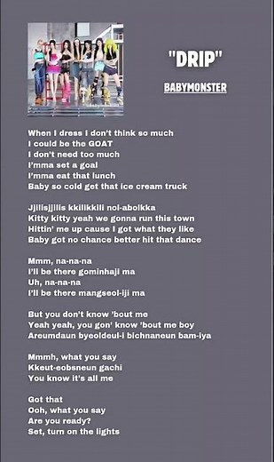 BABYMONSTER – DRIP (Lyrics) | #Shorts