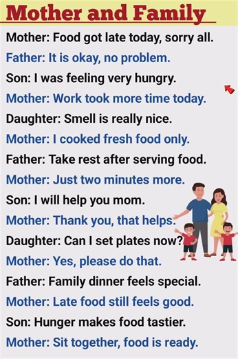 Conversation Between Mother and Family in English || Dialogue writing #conversation #shorts