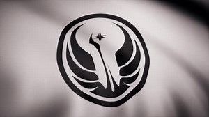 Waving in the wind flag with the symbol of Star Wars. The animation of the flag of the Star Wars Symbol. The star Wars theme. Editorial use only
