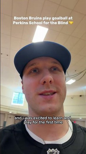 Boston Bruins play goalball at Perkins School for the Blind