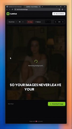 CutItOut — an open-source AI background remover that runs entirely in your browser #github