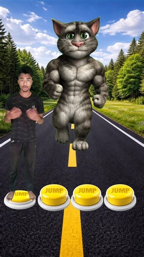 I jump on colourful buttons to cat, dog, elephant & alien 😮 #shorts