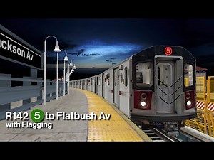 OpenBVE NYC Subway RP: R142 5 train from Dyre Av to Flatbush Av Scenario