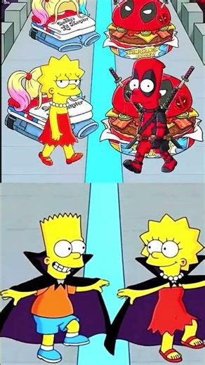 Vampire Bart & Lisa Dance 🧛‍♂️🧛‍♀️ | Dark Simpsons Style #roblox #drawing #aicreature