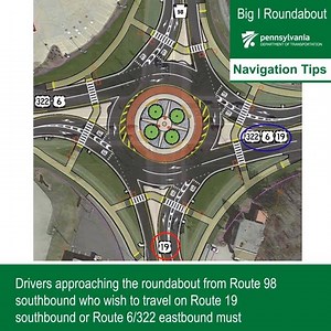 The “Big I” Roundabout in Crawford County is one of PennDOT’s latest examples of a multi-lane roundabout. Watch our new navigational video to help you understand specifically how to drive the Big I, but also other multi-lane roundabouts in PA. #BigIRoundabout | Pennsylvania Department of Transportation (PennDOT)