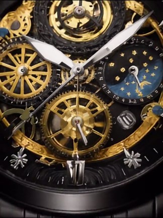 Men's Skeleton Watch Black & Gold – Luxury Mechanical Watch – Black Steel Strap – Elegant Statement Timepiece – Unique Gift for Him - Etsy