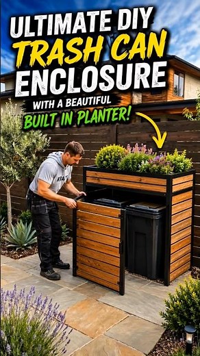 Ultimate DIY Trash Can Enclosure With a Beautiful Built-In Planter 🌿♻️