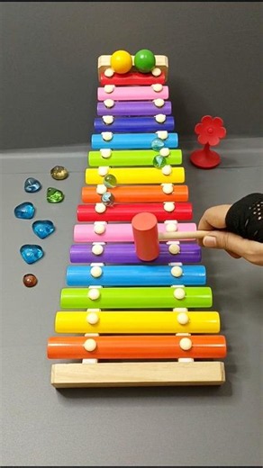 ASRM Satisfying xylophone sound with wooden balls and hammer...#shorts