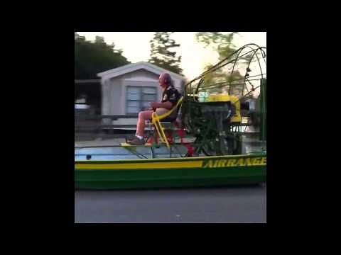 Airboat vs Car On Road!!!