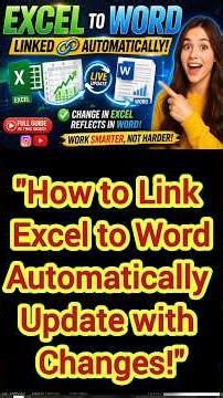 How to Link Excel to Word-Automatically Update ! | How to Link Excel to Word (Live Sync Tutorial)