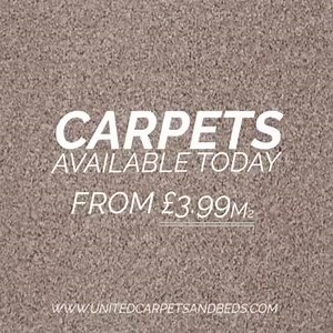 We have a wide collection of Carpets starting from an incredible £3.99m2! Re-Carpet your home on a budget today :) Please follow the link and take a look. http://www.unitedcarpetsandbeds.com | United Carpets and Beds