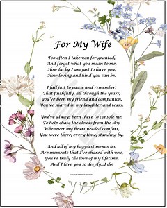 Poem for My Wife, Wife's 30th 40th Birthday, DIGITAL DOWNLOAD, Wife Verse Print Saying, Sentimental Present for My Wife, Apology to Wife, - Etsy