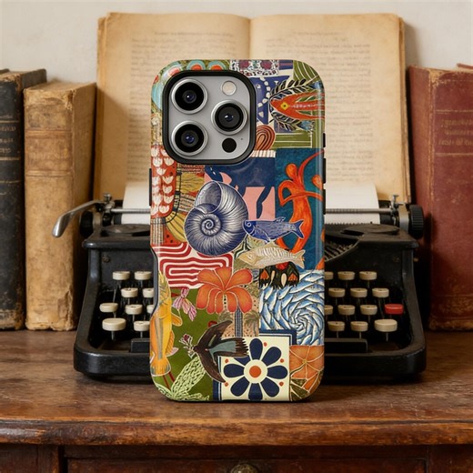 Abstract Design Phone Cases, Retro Whimsical Art Collage Phone Case, Aesthetic Collage Phone Case, Vintage Phone Case, iPhone 16 15 12 11 - Etsy