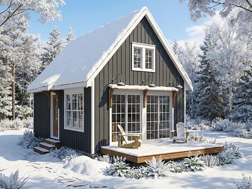 16x24 Small Cabin Plans With Loft: DIY Cottage House Blueprint (PDF Download) - Etsy