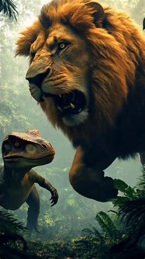 lion vs Godzilla #short #animals