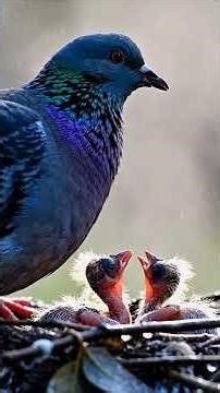 The love of a dove for its young🥰