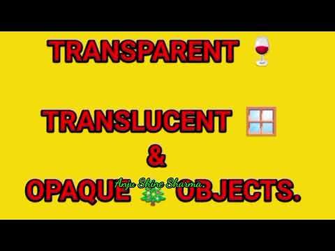 Transparent, Translucent & Opaque Objects | Science | NCERT