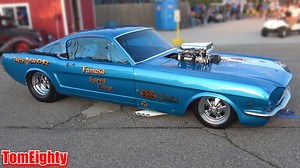 1.7M views · 49K reactions | The Famoso Speed Shop Altered 1966 Ford Mustang with a blown big block in it. Racing at the "Out-A-Sight Drags" Great Lakes Dragaway, Union Grove Wisconsin. | TomEighty | Facebook