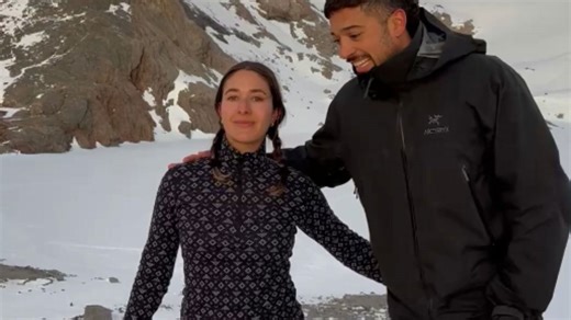 Guy proposes to his partner during a hike to Mt. Fitz Roy for sunrise