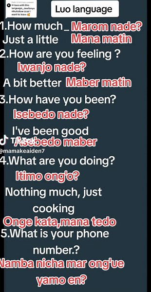 Learning Luo Language: Phrase Practice and Conversations