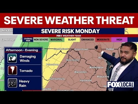 Weather in Washington DC: Heavy rain, tornadoes possible Monday