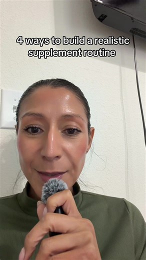 4 steps to building a realistic supplement routine to help with perimenopause symptoms: 1. Start with one to two basics first like magnesium and omega-3. 2. Take with meals for better absorption. 3. Be consistent for at least 4 to 8 weeks before judging results. 4. Pair with lifestyle changes such as hydration, sleep, movement, and stress management to amplify the effects of supplements.