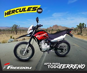 150cc, así es la nueva doble propósito #Freedom.🏍😎 👉 Descubrí las características de la Hércules 150 ingresando a: https://bit.ly/3gRfva6 Si querés más detalles llamanos al 2542-0606 o bien dejanos tus datos: nombre, teléfono y correo. 📱 | Motos Freedom
