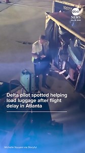 A passenger captured video of a Delta Air Lines pilot pitching in to get luggage loaded onto his flight after it was delayed at Hartsfield-Jackson Atlanta International Airport over the weekend.
