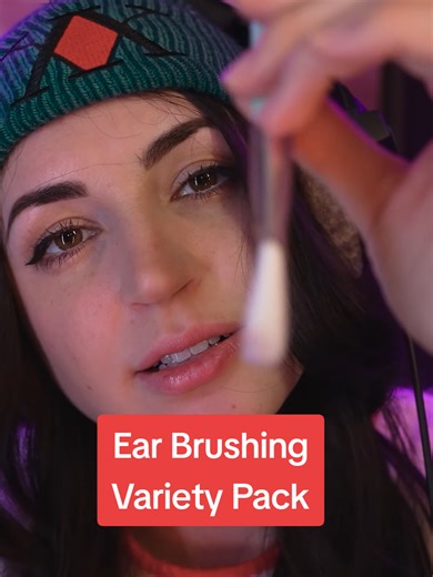 I have a bunch of brushes to try brushing your ears with! Which one is your favorite? #asmr #fyp