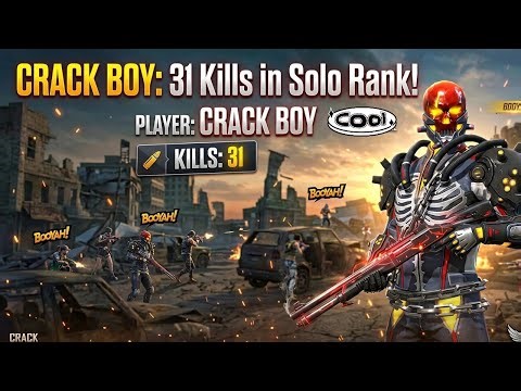 HOW TO FREE FIRE GAME PLAY SOLO VS SOLO (31 KILLS)😱 BOOYAH!✌️(CRACK BOY) 😎