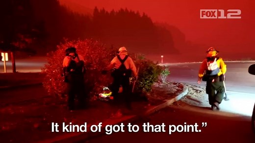23K views · 267 reactions | Firefighters became surrounded by flames while trying to rescue some 60 people from wildfires in the Santiam Canyon. Full story: kptv.tv/2ZnFzT3 | FOX 12 Oregon | Facebook