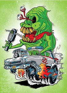Ghost Fink: Ghosbusters in a Rat Fink car