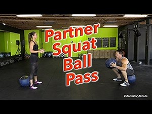 Partner Squat Ball Pass Exercise