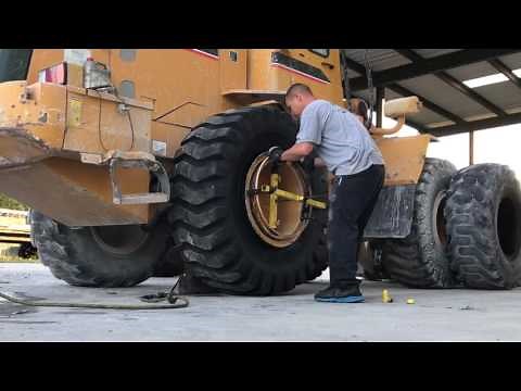 Changing 2 loader tires 20.5-25