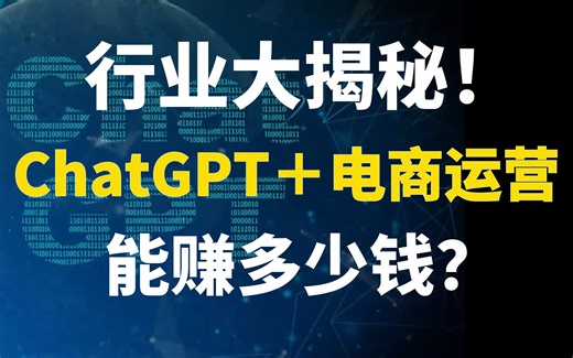 行业大揭秘！ChatGPT 电商运营能赚多少钱？告诉你最真实的数据！