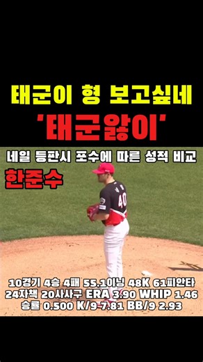 네일은 태군앓이 중..? 네일 등판 시 포수에 따른 성적 비교 #야구 #kbo #기아타이거즈 #2026시즌 #네일 #에이스 #김태군 #한준수 #포수