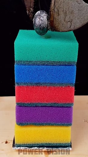 Sponges Vs Hot Ball #tests #experiment #sciencemoment #sponge