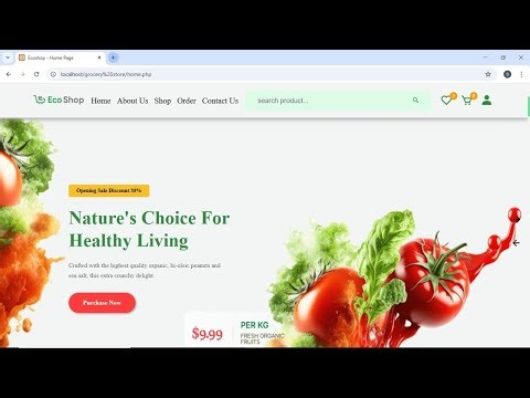 Part 1: Responsive Grocery E-Commerce Website Using HTML CSS JS PHP MySQL