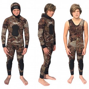 Youth Size Yamamoto 3D Reef Camo 2 Piece Open Cell Wetsuits
