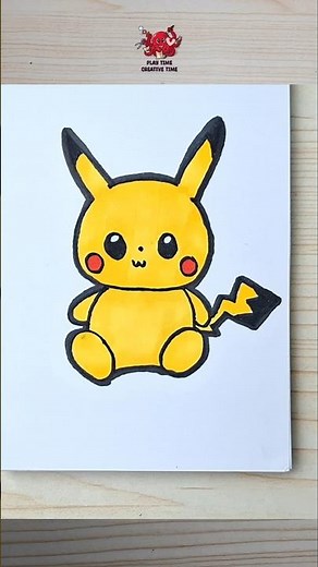 Easy Drawing Baby Pikachu Plushie #howtdraw #easydrawing #pikachu #pokemon