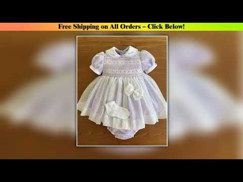 0-12Y Baby Girl Summer Light Purple Handmade Embroidery Smocked Dress for Birthday Photography