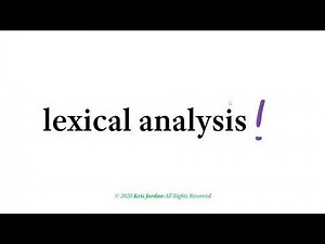 LS35.1 - Lexical Analysis Introduction