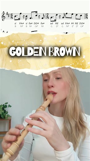 🎼 Golden Brown (The Stranglers) para flauta doce. 💫PARTITURAS E AUDIO TRACKS VOCÊ ENCONTRA NO TELEGRAM! 👉Link na Bio!!! #comotocar #flautadoce #flautadulce #recorderplayer #goldenbrown