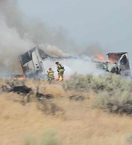 Semi bursts into flame on I-15, southbound traffic closed after exit 108 - East Idaho News